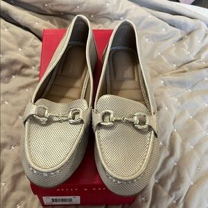 Kelly & Katie Perforated Silver Loafers